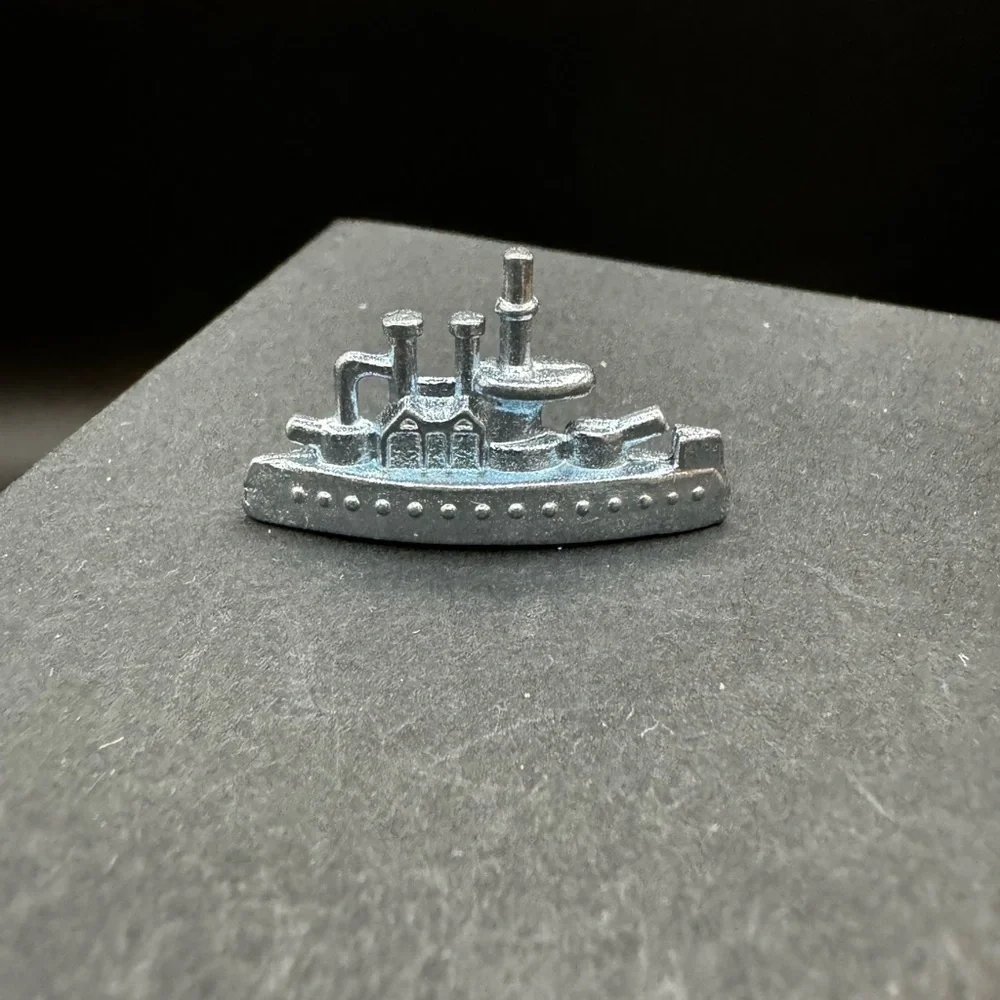 Miniature Monopoly Battleship Game Replacement Silver Ship Figurine